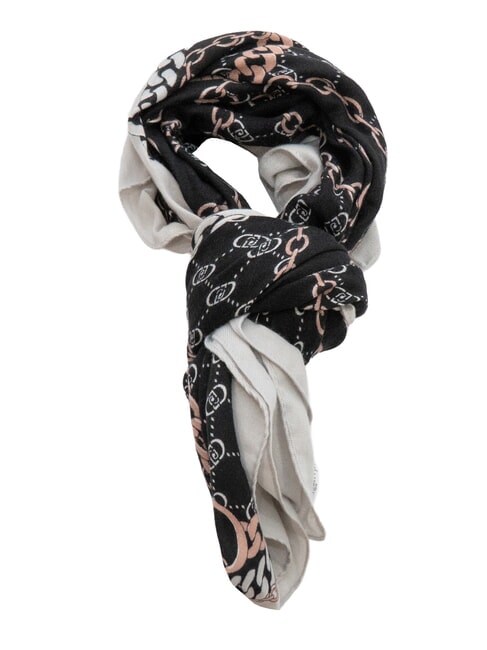 LIUJO CHAIN Foulard con stampa all over NERO - Sciarpe