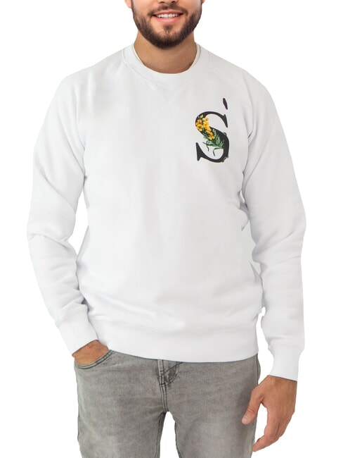 SUN68 ROUND PRINT Felpa girocollo con stampa bianco - Felpe Uomo