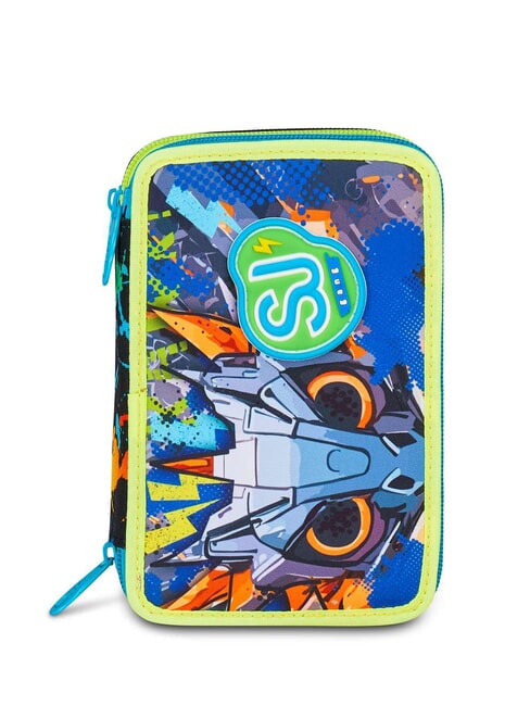 SJGANG LED LOOK Astuccio a 3 zip con kit scuola Nero - Astucci e Accessori