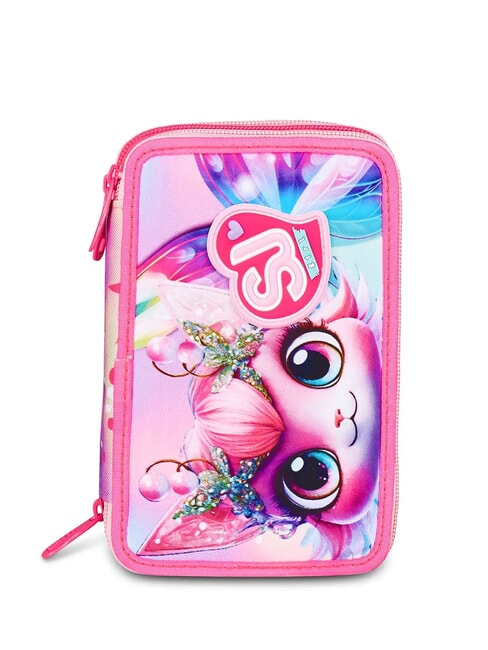 SJGANG CAT LED Astuccio a 3 zip con kit scuola fuxiafluo - Astucci e Accessori