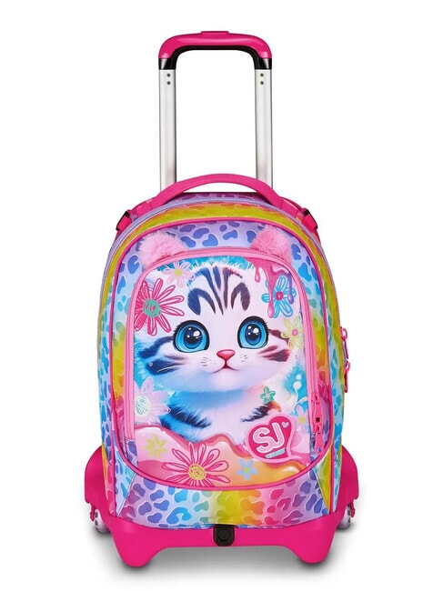 SJGANG CAT&AIR Zaino trolley sganciabile 3 ruote CANDY FUXIA - Zaini con carrello