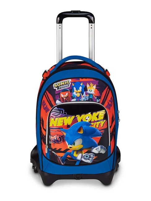 SONIC PRIME NEW YOKE CITY Zaino trolley sganciabile 3 ruote BLUE POLITE          - Zaini con carrello