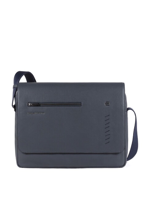 PIQUADRO NABUCCO  Messenger in pelle, pelle porta pc 14" blu - Cartelle Lavoro