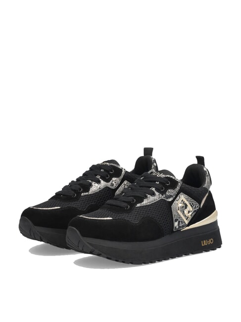 LIUJO MAXI WONDER 01 Sneakers platform con dettagli python nero - Scarpe Donna