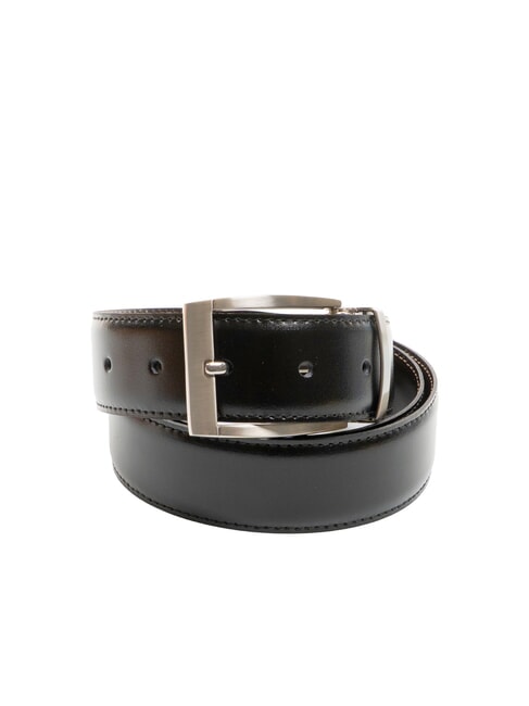 TIMBERLAND CASUAL Cintura doubleface in pelle smooth black/smooth dark brown - Cinture