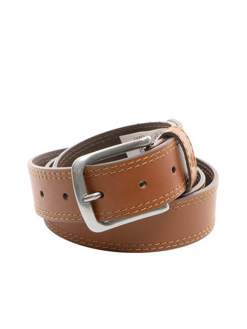 TIMBERLAND CASUAL Cintura in pelle a doppia impuntura cognac - Cinture