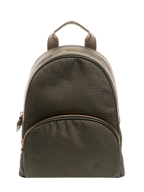 BORBONESE MEDIUM ECO LINE Zaino rotondo con tasca alloro - Borse Donna
