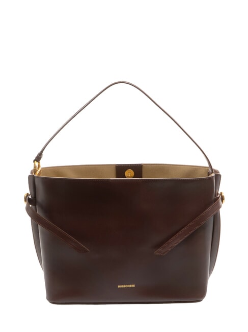 BORBONESE BRIDLE MEDIUM HOBO Borsa a spalla in pelle castano/mushroom - Borse Donna