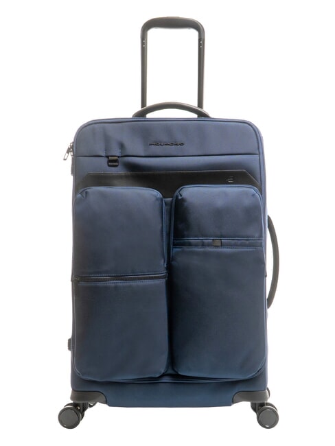 PIQUADRO X19 Trolley medio con tasche blu - Trolley Semirigidi