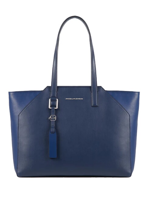 PIQUADRO MUSE Shopper in pelle, porta PC 14" blu - Borse Donna