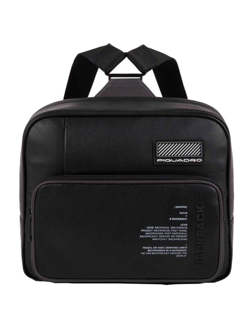 PIQUADRO ERMES Zaino piccolo in pelle, porta ipad 11 Nero - Zaini da lavoro porta PC