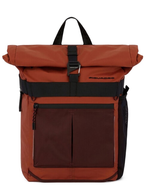 PIQUADRO ARNE Zaino roll-top porta pc 15.6" ARANCIO - Zaini da lavoro porta PC
