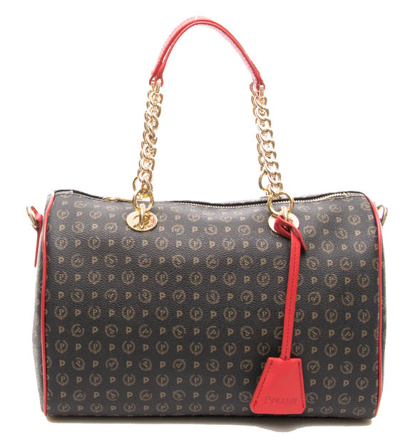 POLLINI Heritage Classic Bauletto a mano, con tracolla nero lacca - Borse Donna