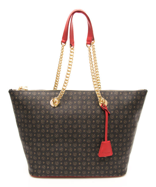 POLLINI Heritage Classic Shopping bag, manici intercambiabili nero lacca - Borse Donna