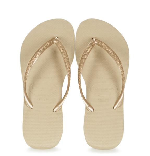 HAVAIANAS SLIM Infradito SAND GREY/LIGHT GOLDEN - Scarpe Donna