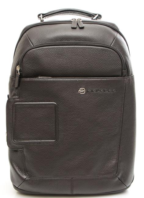 PIQUADRO VIBE OUT Zaino in pelle porta PC 15,6" MORO - Zaini da lavoro porta PC