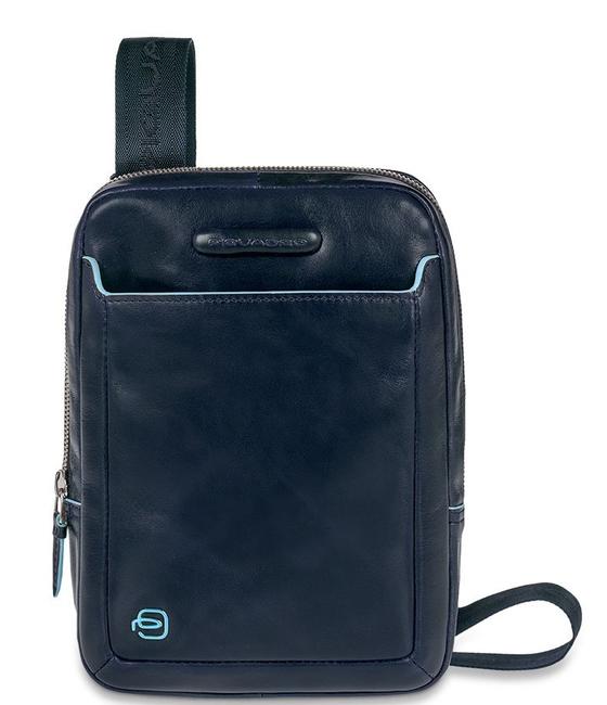 PIQUADRO Borsello BLUE SQUARE, porta tablet, in pelle blu - Tracolle Uomo