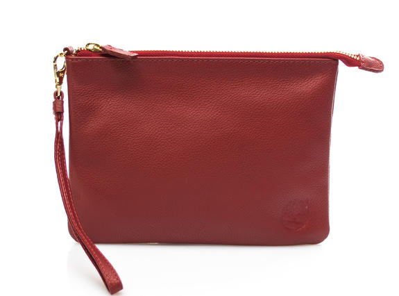 TIMBERLAND Pochette In pelle martellata, small ROSSO - Borse Donna