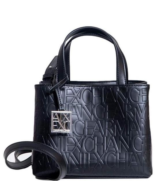 ARMANI EXCHANGE LOGO EMBOSSED Borsetta a mano, con tracolla Nero - Borse Donna