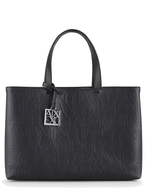 ARMANI EXCHANGE LOGO EMBOSSED Shopper a mano, con tracolla Nero - Borse Donna