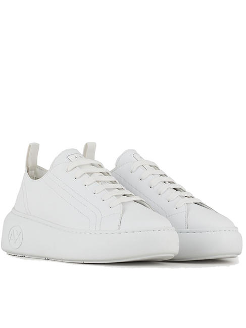 ARMANI EXCHANGE  Sneakers in pelle con plateau OP WHITE - Scarpe Donna
