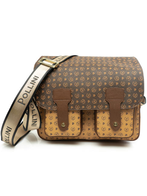 POLLINI  HERITAGE CLASSIC Borsa a tracolla marrone/crema - Borse Donna